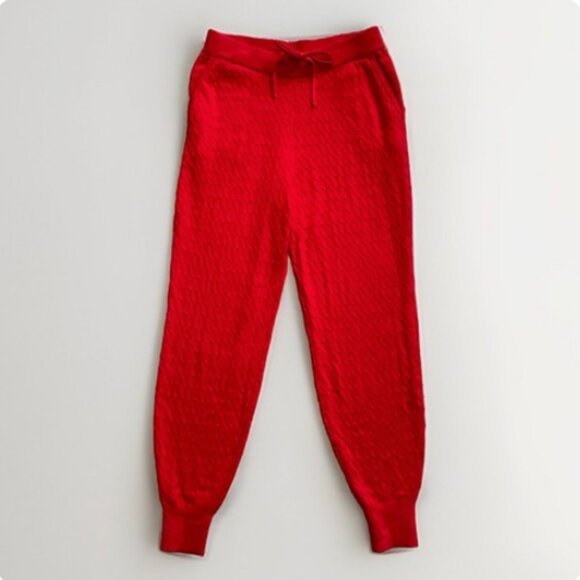 Abercrombie & Fitch Pants - nwt abercrombie cable knit sweater sweatpants s jogger soft pockets red sleep pj